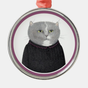 De Metal Ornamento Redondo Premium CAT HUSEKEEPER