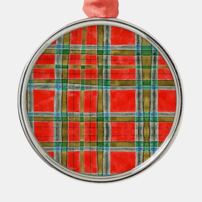 DE METAL ORNAMENTO REDONDO PREMIUM MAC BAIN TARTAN (Frente)