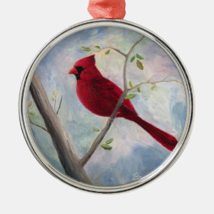 De Metal ornamento redondo superior cardinal