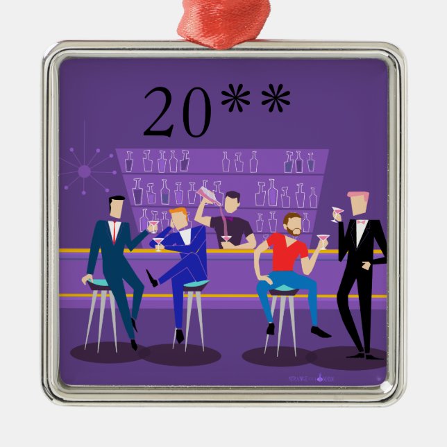 De Metal Ornamento retro do bar alegre (Frente)