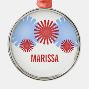 De Metal Ornamento Retro Fireworks Premium Round