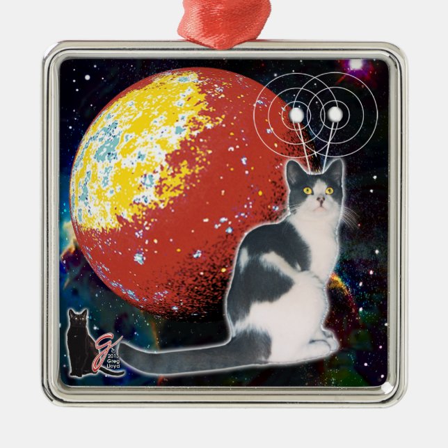 De Metal Ornamento Robo-Cat Hobo (Frente)