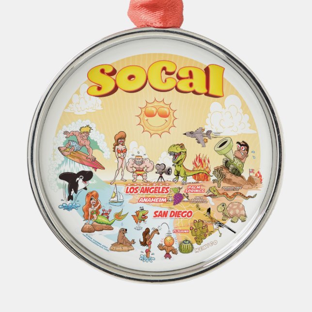 De Metal Ornamento Sunset do Sul da Califórnia (Frente)