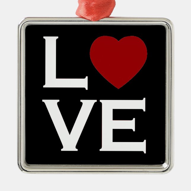 De Metal Ornamento vermelho do amor do coração (Frente)