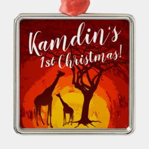 De Metal Ornamento XMAS Personalizado Safari Giraffe Africa