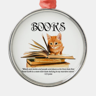De Metal Os livros transportam-nos… Ornamento