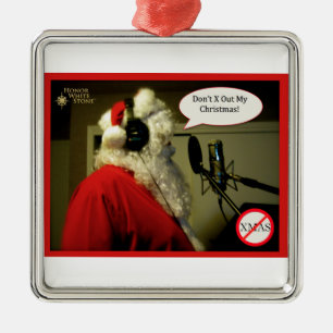 De Metal Papai noel no ornamento do mic