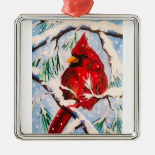 De Metal Pouco ornamento cardinal vermelho