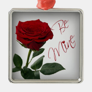 De Metal Rosa vermelha Ser Meu Ornamento Premium Keepsasasa