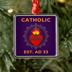 De Metal Sagrado Coração AD 33 Ornamento Católico