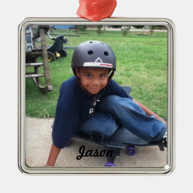 De Metal Seu ornamento da imagem do feriado (Frente)