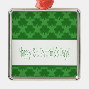 De Metal Simples Shamrocks Ornamento Quadrado Premium