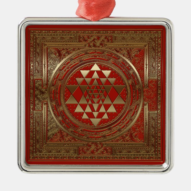 De Metal Sri Yantra - Ornamento (Frente)