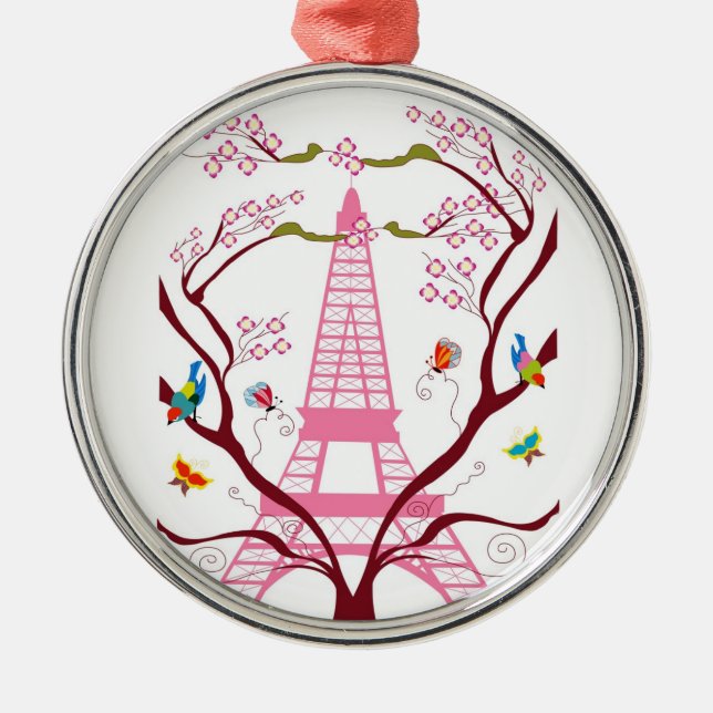 De Metal Torre Eiffel no ornamento do primavera (Frente)