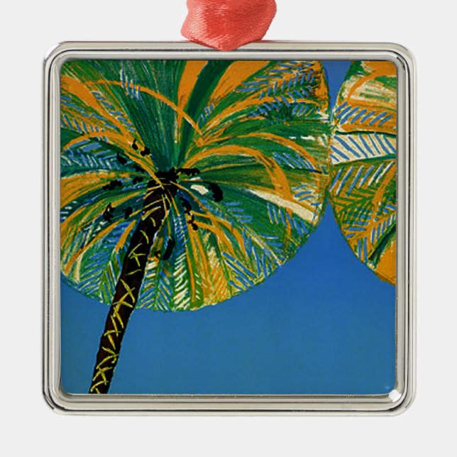De Metal Vintage Palm Trees Cote D'Azur Ornamento (Frente)