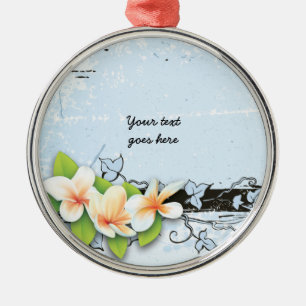 De Metal Vintage plumeria e ornamento azul-marinheiro