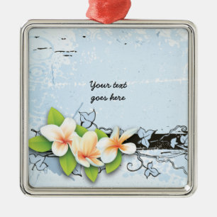 De Metal Vintage plumeria e ornamento azul-marinheiro