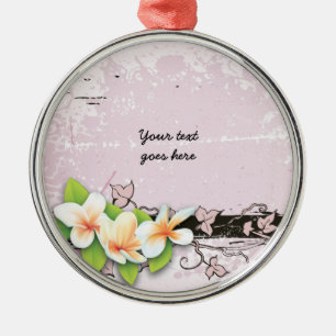 De Metal Vintage plumeria e ornamento do marinheiro rosa