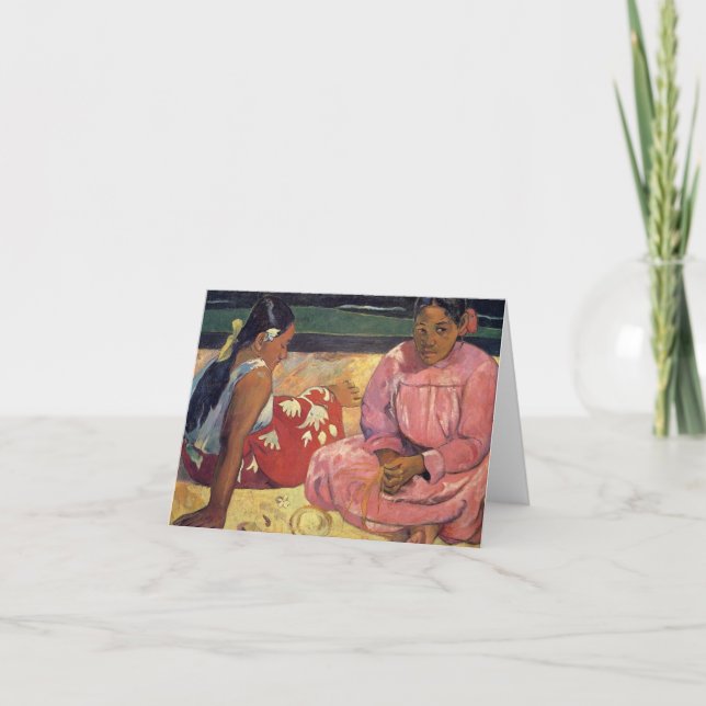 De "mulheres Tahitian no cartão de Paul Gauguin da (Frente)