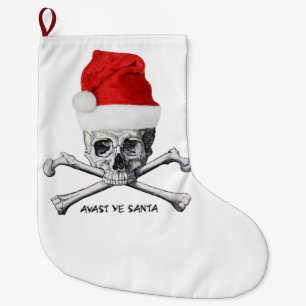 De Natal Grande Avast meia do crânio do pirata do feriado do papa
