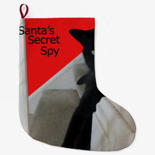 De Natal Grande Meia secreta do gato preto do espião do papai noe