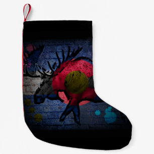 De Natal Pequena Meia do feriado dos alces dos grafites da bandeira