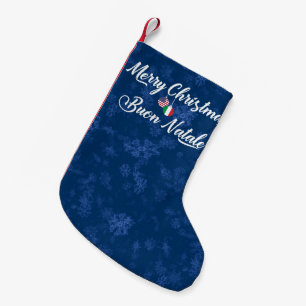 De Natal Pequena Meia italiana bilíngüe do Xmas do americano