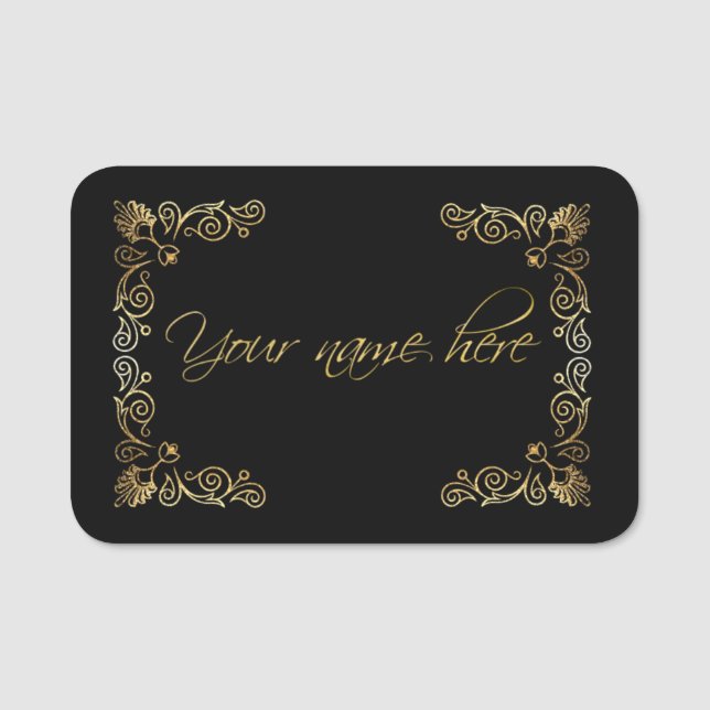 De Nome Etiqueta para nombre clásica em decoração (Frente)