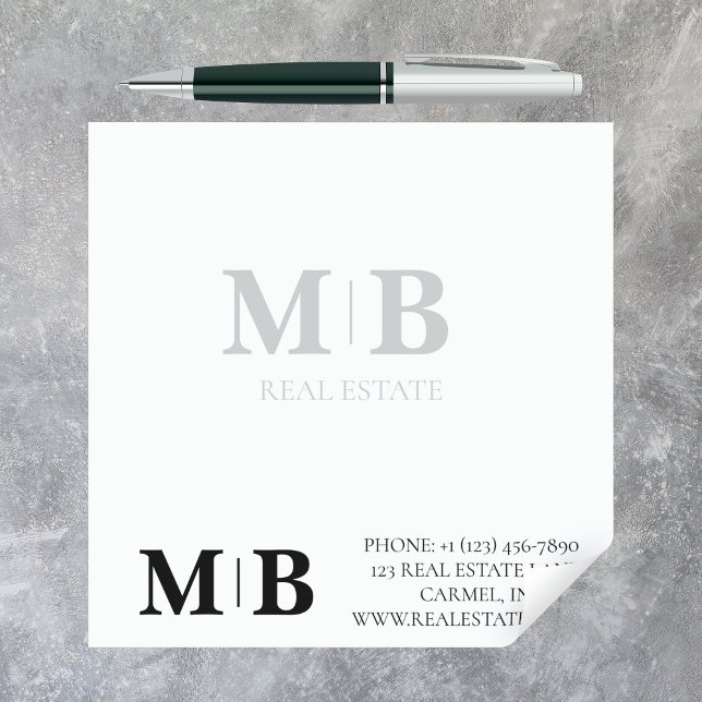 De Notas Bloco Personalizado Monograma Logotipo Profissiona (Create a custom, monogram logo for you real estate or other professional business. )