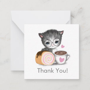 De Notas Café Gato Gato Gato Gato Gelado Obrigado Cartão No