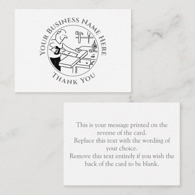 De Notas Carpenter Obrigado Cartão Nota (Frente/Verso)