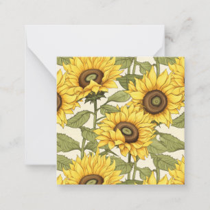 De Notas Cartão Floral Amarelo Sunflower Design Flat Greeti