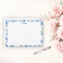 Cartão Personalizado Azul Floral Plano