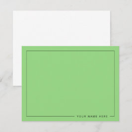 De Notas Cartão Personalizado Moderno Verde Claro Plano