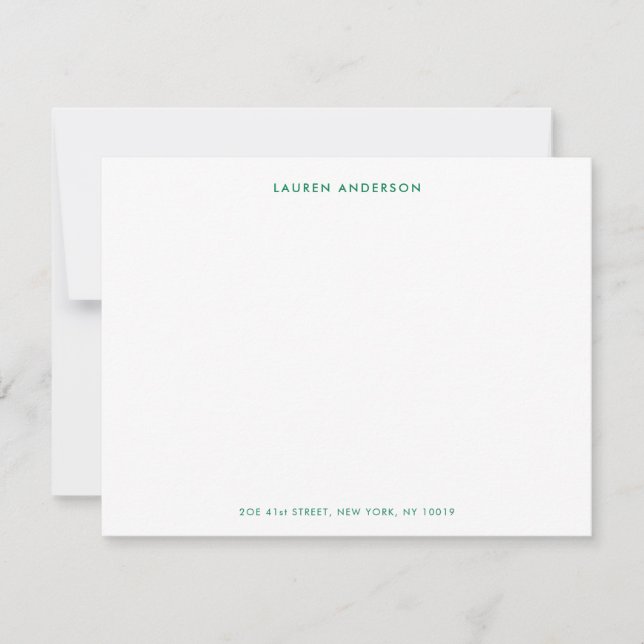 De Notas Cartão Personalizado Verde Moderno e Elegante (Frente)