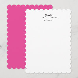 De Notas Cartão Pessoal Personalizado Minimalista Rosa com 