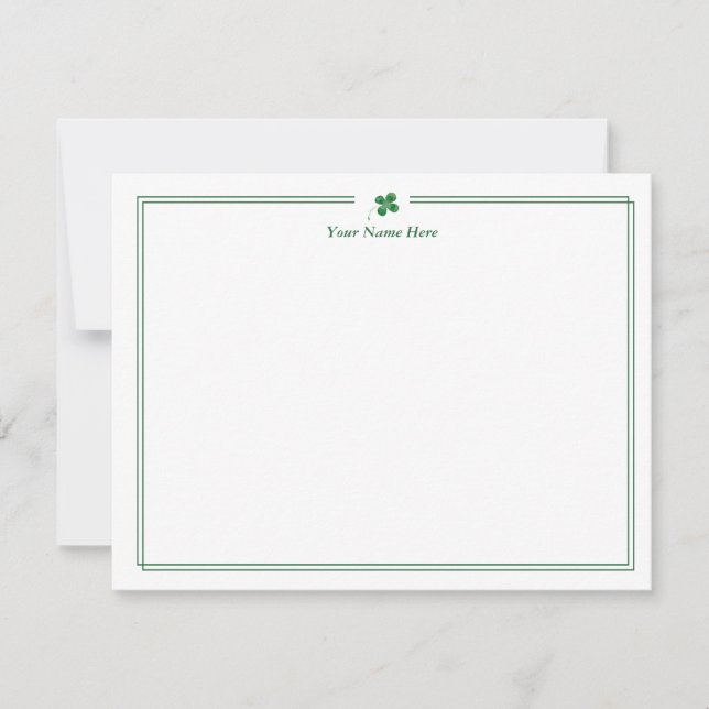De Notas Cartão Pessoal Verde Trevo (Frente)
