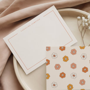 De Notas Cartão Plano Floral Retro Groovy