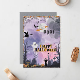 De Notas Cartão Plano Halloween - Cartão Saudável Spooketin
