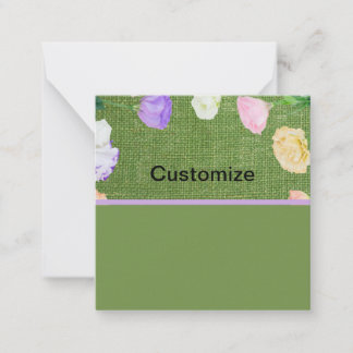 De Notas Cartão Plano Personalizável Floral Verde