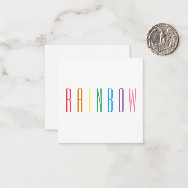 DE NOTAS CARTÃO PLANO QUADRADO RAINBOW 2,5" (Frente/Verso In Situ)