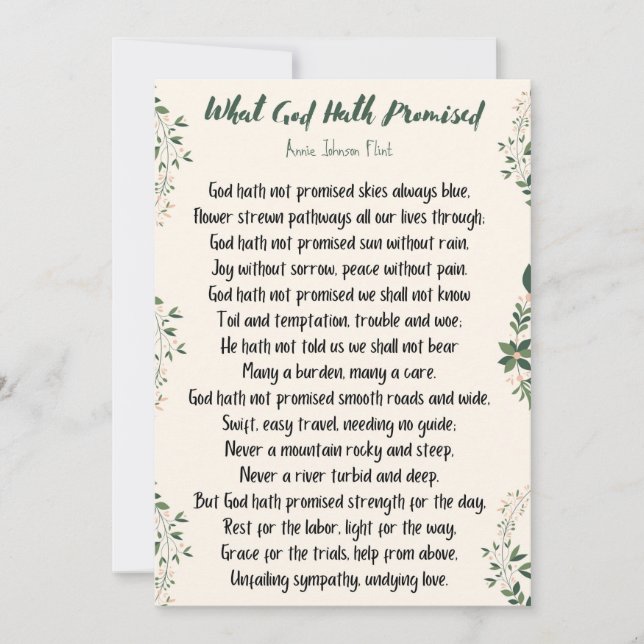 De Notas Cartão plano que Deus prometeu (Frente)