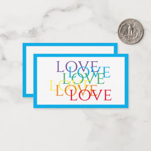 De Notas Cartão plano RAINBOX LOVE 3,5x2 / azul