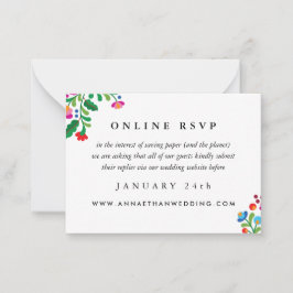 De Notas Cartão RSVP Online Colorida para Casamento Mexican