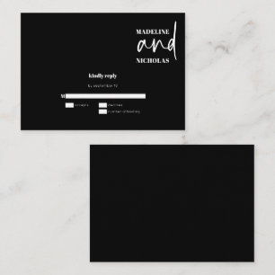 De Notas Cartão RSVP Preto Simples Moderno e Minimalista