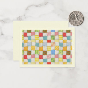 De Notas CRAZY QUILT 3,5x2,5 Cartão Plano / Creme / Horizon