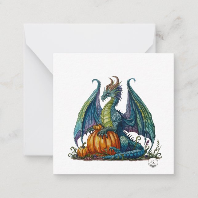 De Notas Estilo do cartão postado do dragão (Frente)