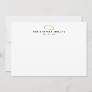 De Notas Falso Home moderno do logotipo Dourado no cartão