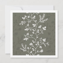Flores Sinuosas Cartão Botânico Minimalista