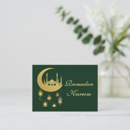 De Notas Mesquita Dourada No Cartão Eid Mubarak Da Lua